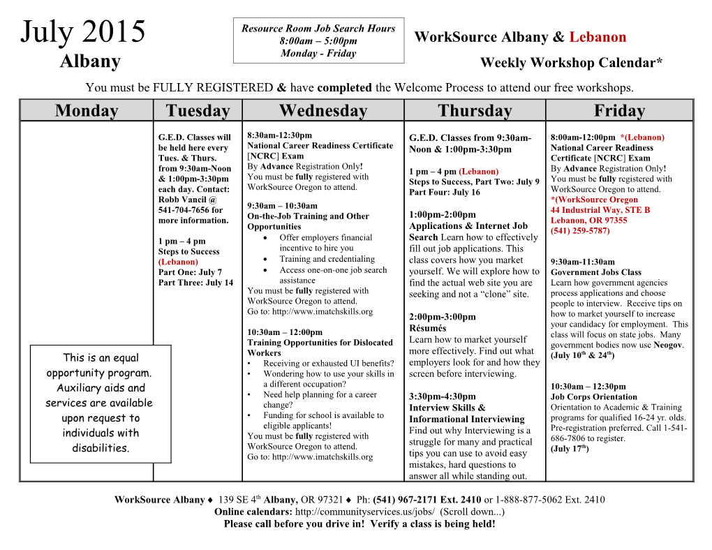 July 2015 Lin Worksource Albany & Lebanon