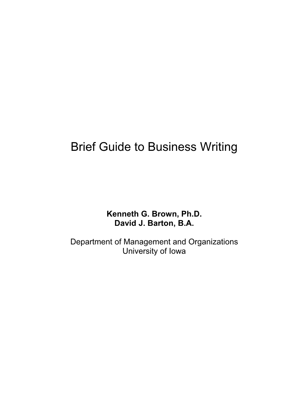 Business Writing Guide