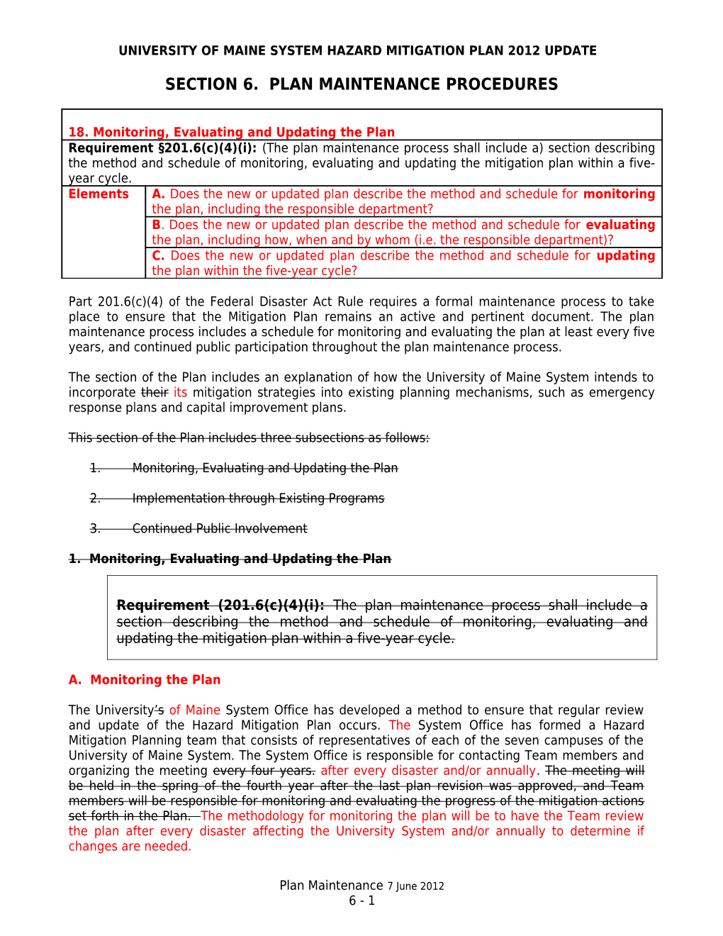 University of Maine System Hazard Mitigation Plan 2012 Update s1