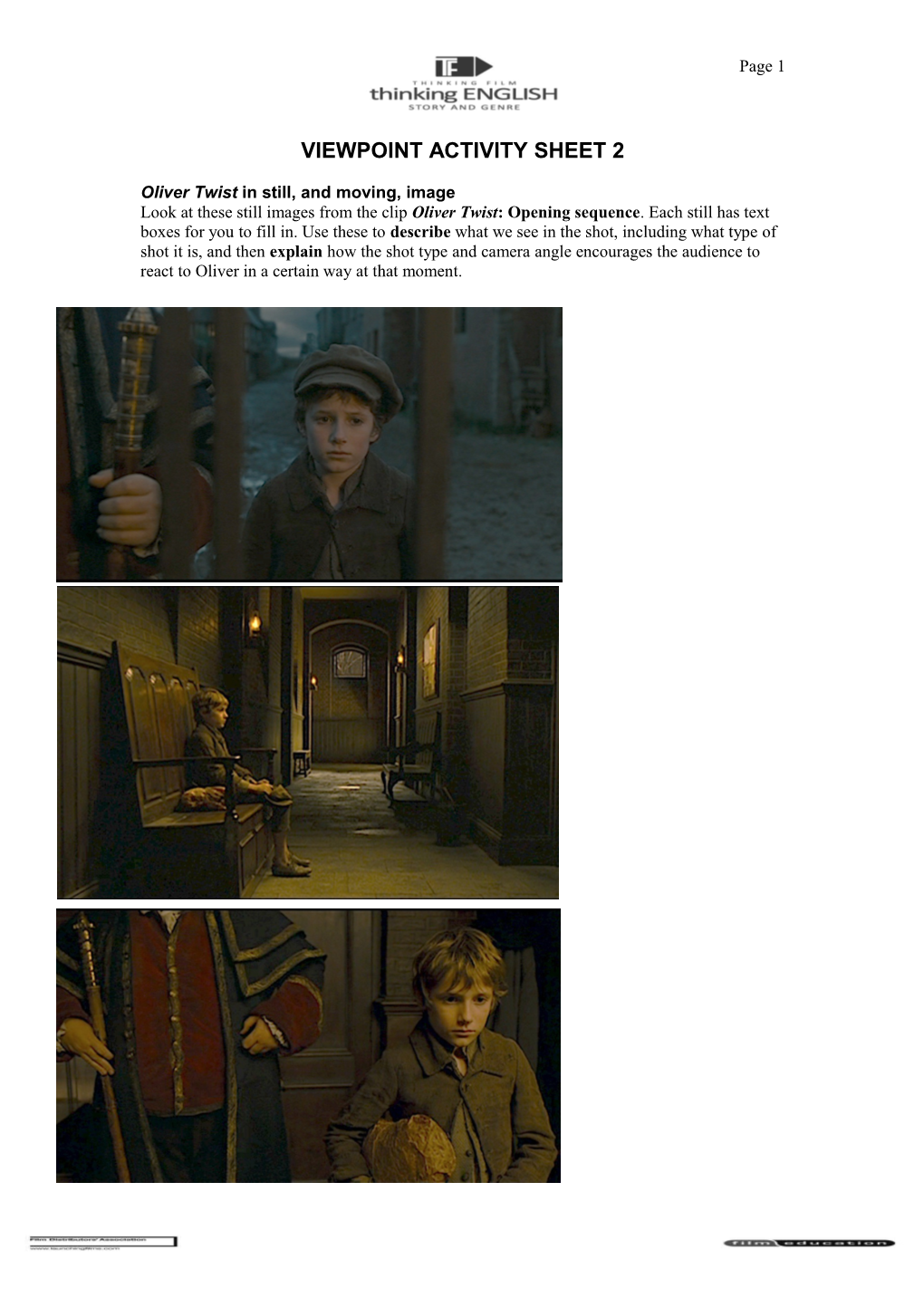 Oliver Twist in Still, and Moving, Image