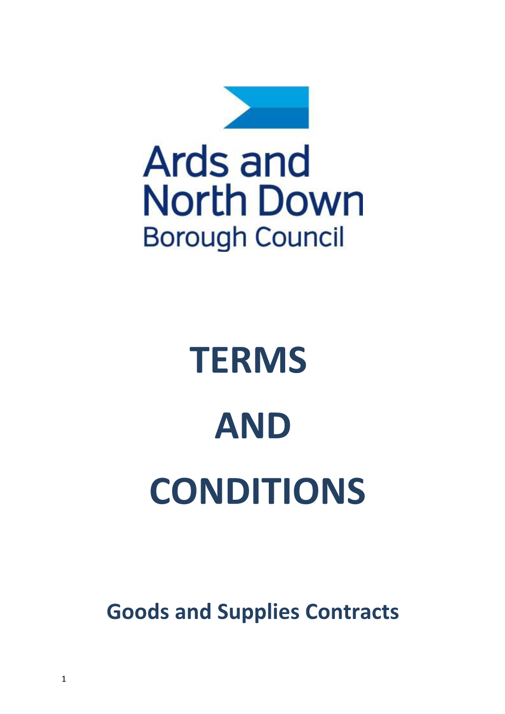 TERMS and CONDITIONS GOODS and SUPPLIES CONTRACTS