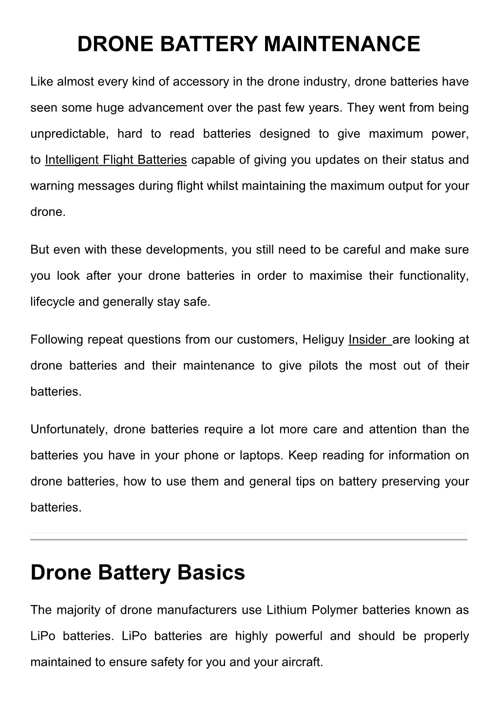 Drone Battery Care