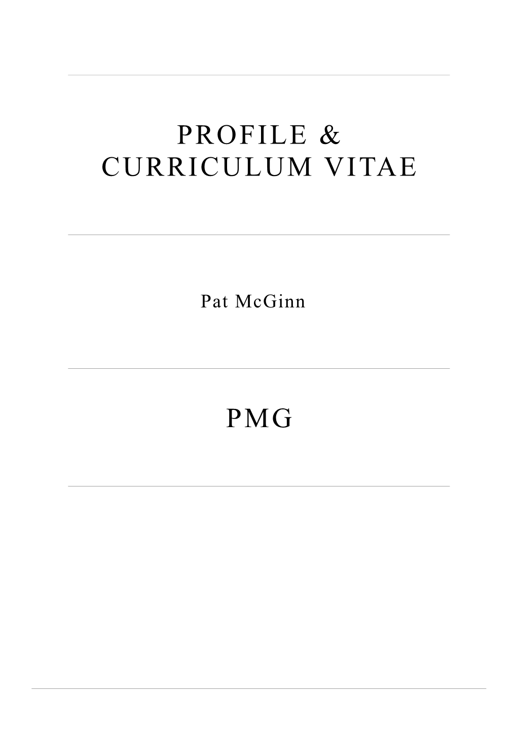 Profile & Curriculum Vitae