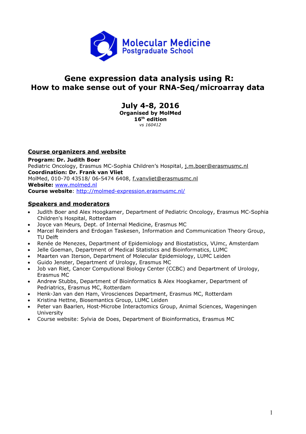 Gene Expression Data Analysis Using R