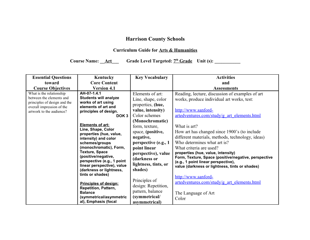 HCMS Curriculum Mapping s4