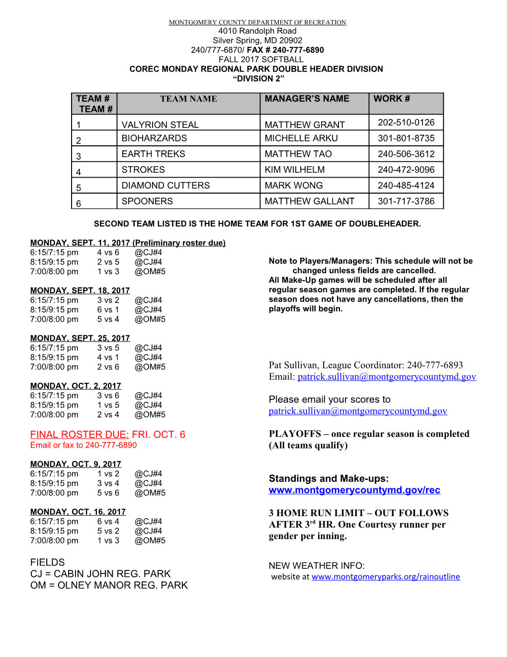 Montgomery County Department of Recreation s3