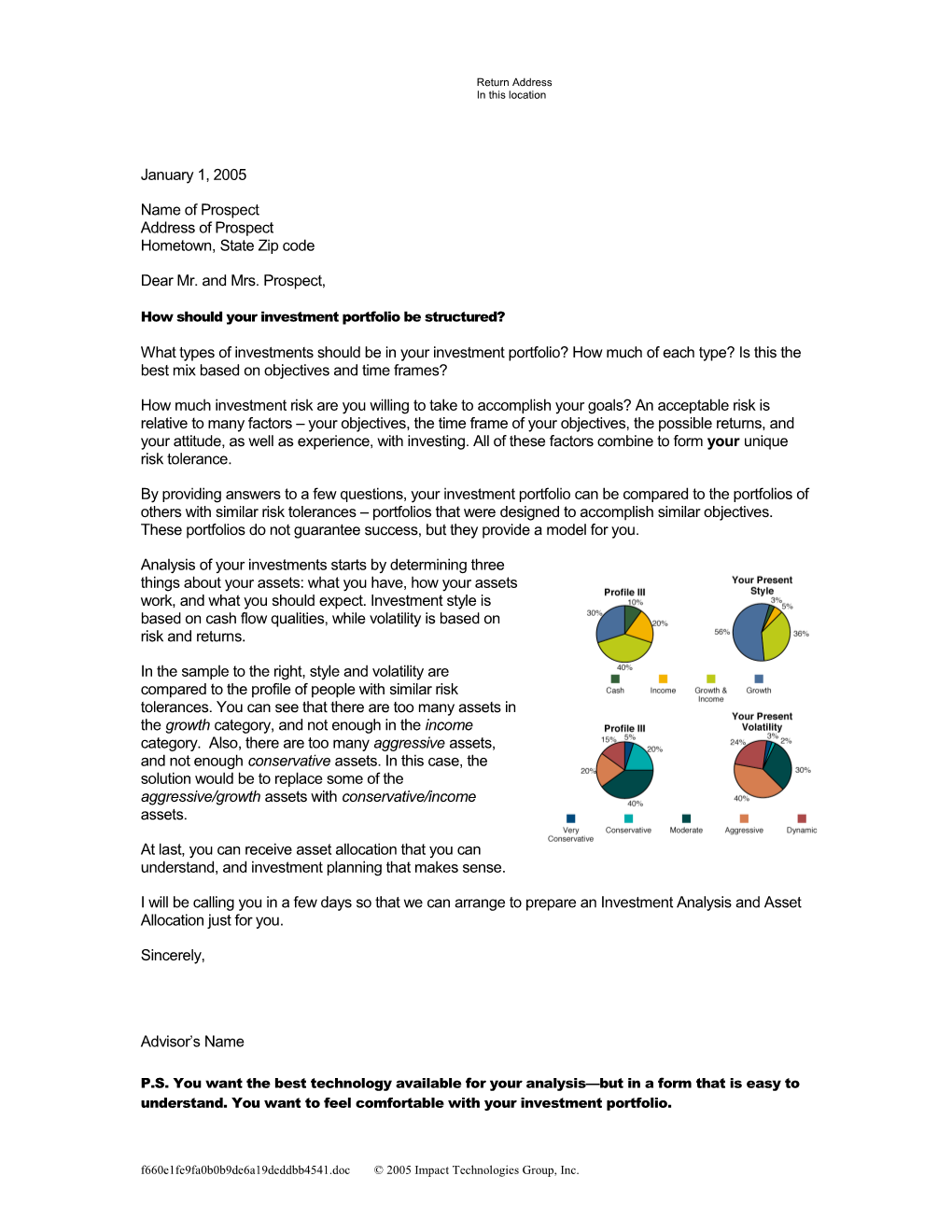 Asset Allocation Only Letter