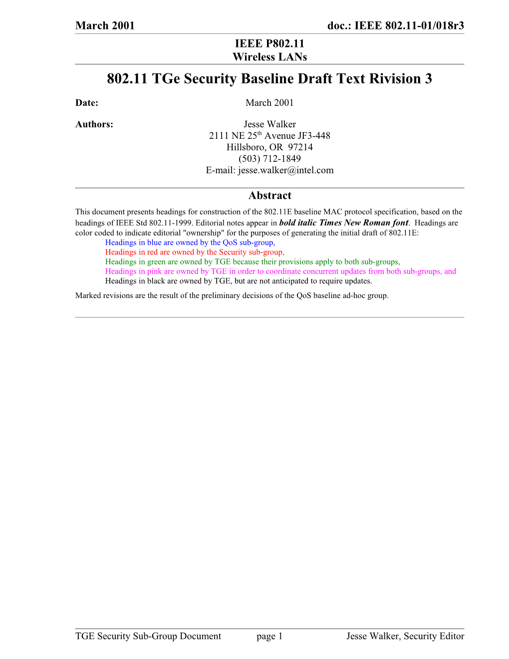 802.11 Tge Security Baseline Draft Text Rivision 13