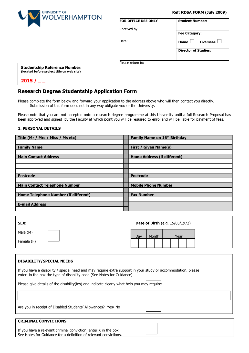 Form Cau / 03 / Rev7 / October 2005 / Part A