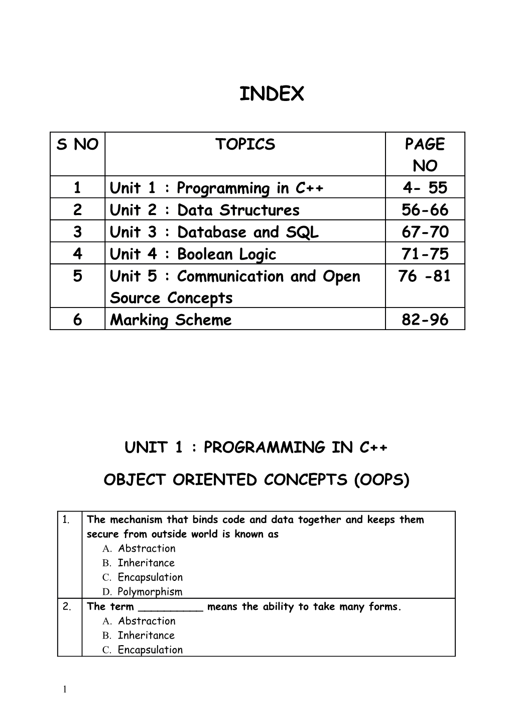 Object Oriented Concepts (Oops)