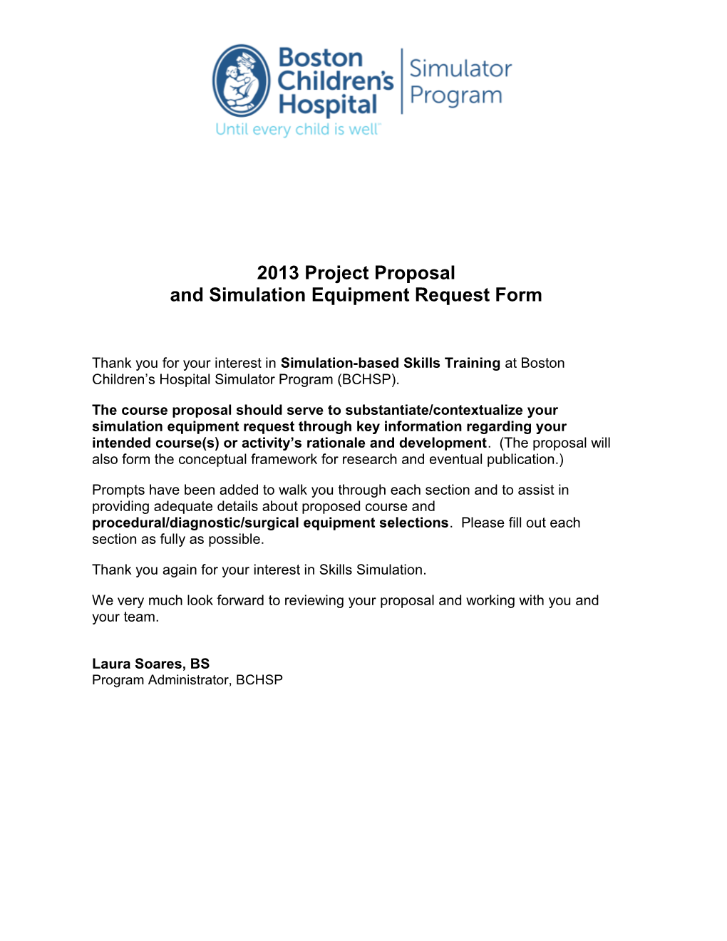Surgical Skills Training Center Project Proposal