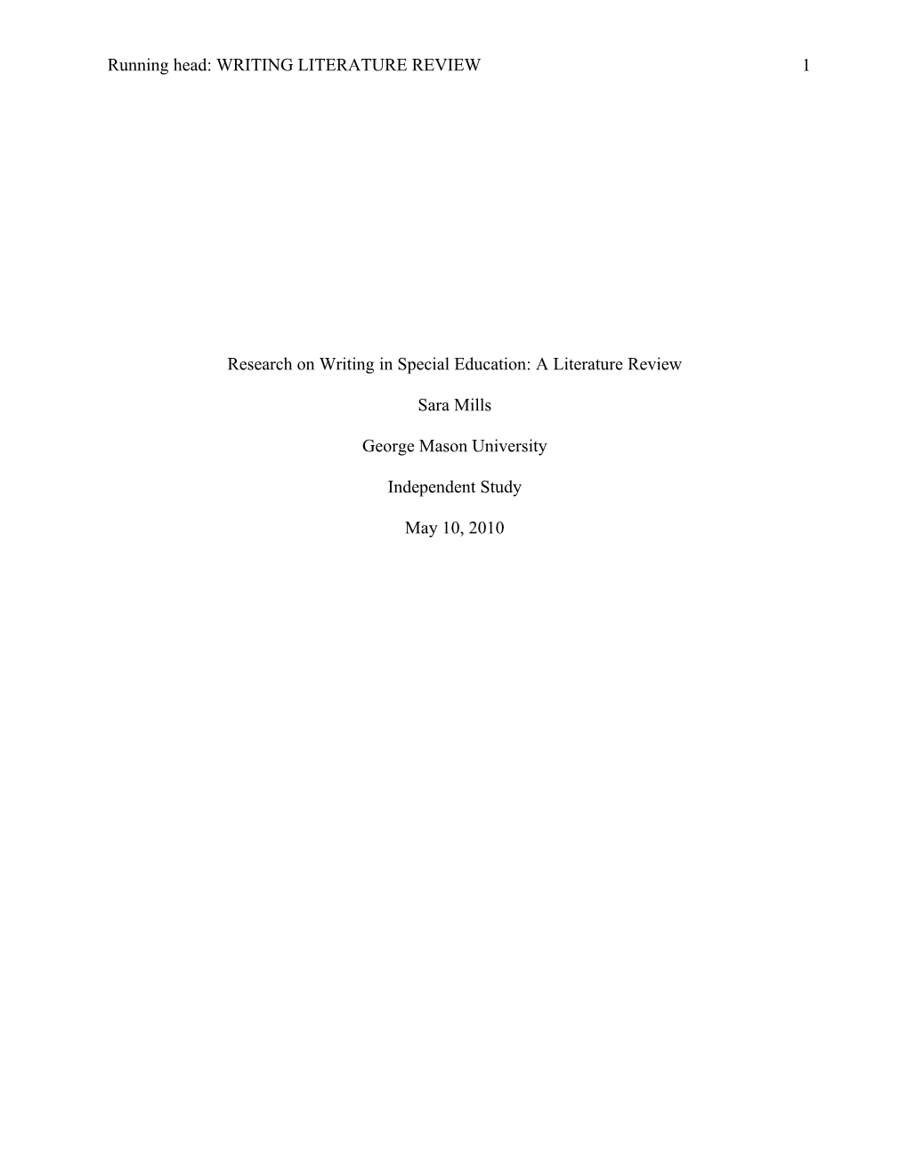 Research on Writing in Special Education: a Literature Review