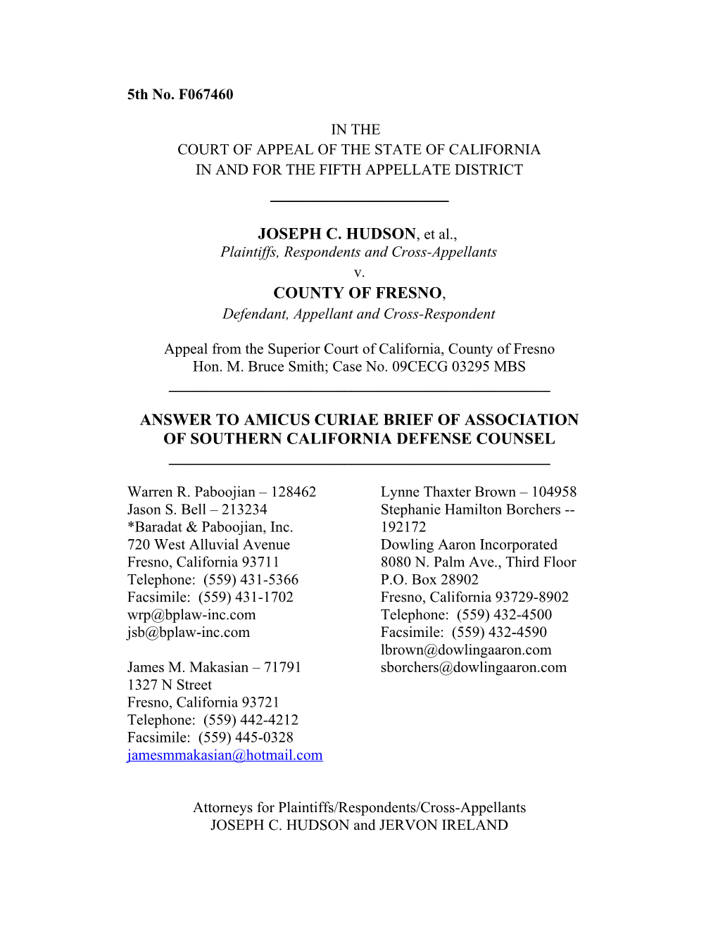 Court of Appeal of the State of California s1