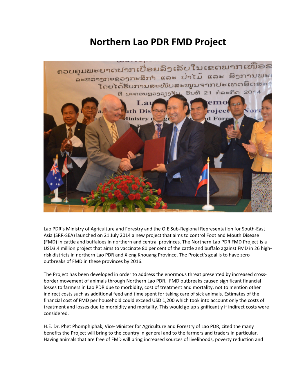 Northern Lao PDR FMD Project