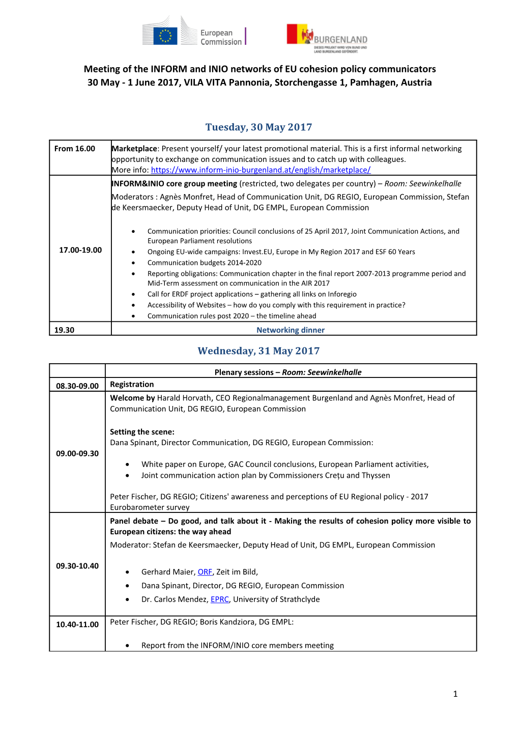 INIO Programme and Agenda