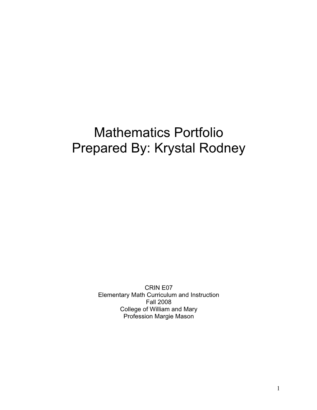 Elementary Math Curriculum and Instruction