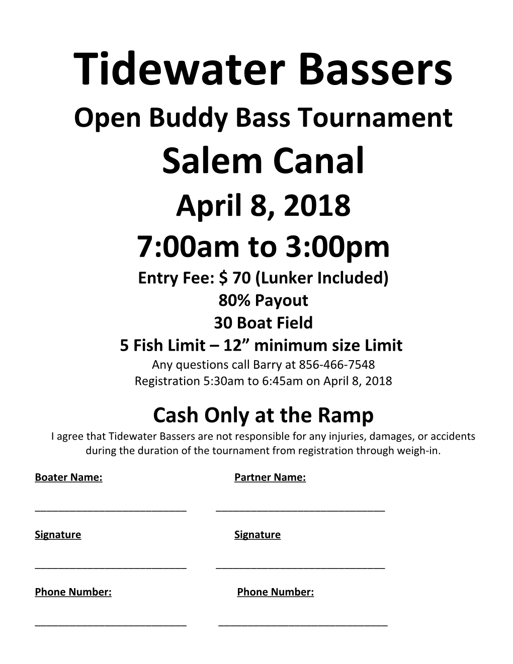 Open Buddy Bass Tournament