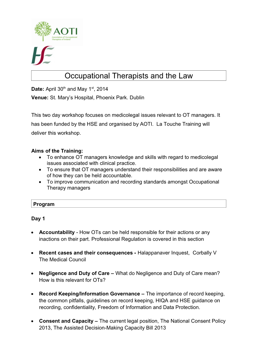 Occupational Therapists and the Law