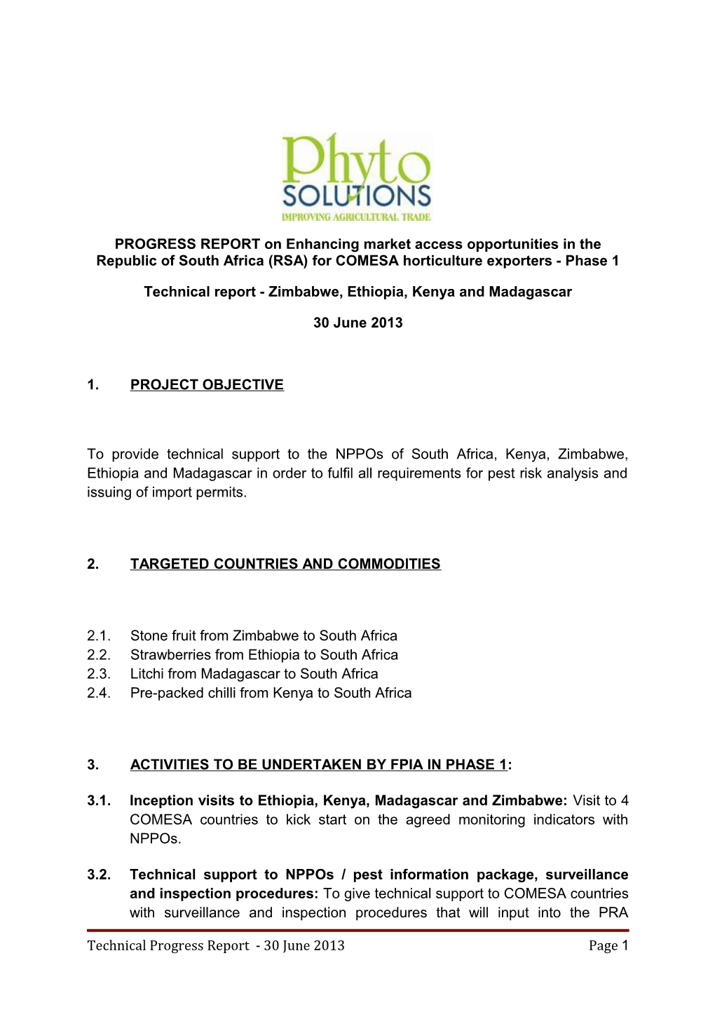 Technical Report - Zimbabwe, Ethiopia, Kenya and Madagascar