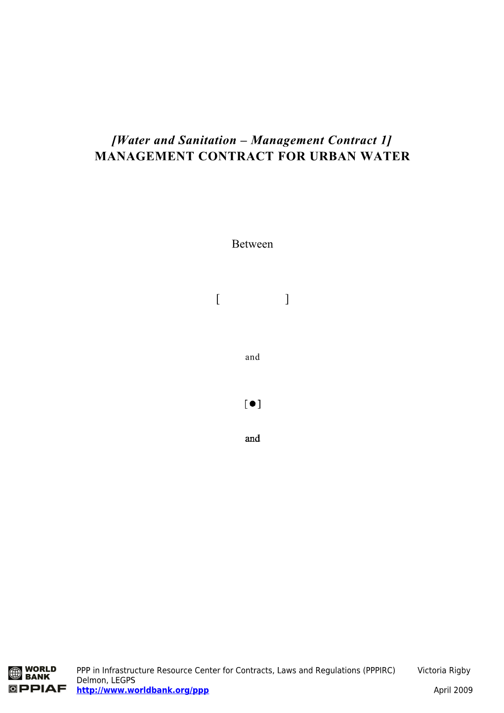 Water and Sanitation Management Contract 1