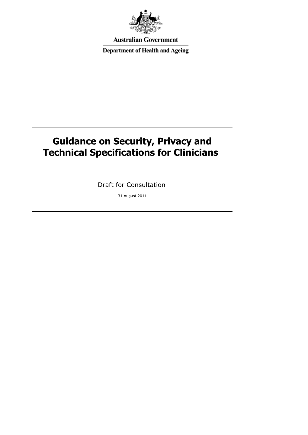 Guidance on Security, Privacy and Technical Specifications for Clinicians