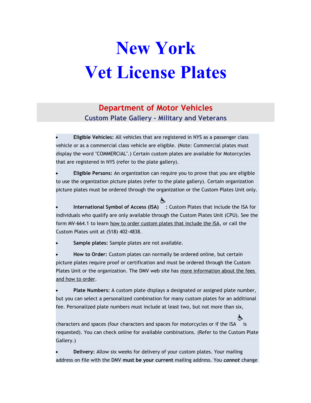 Vet License Plates
