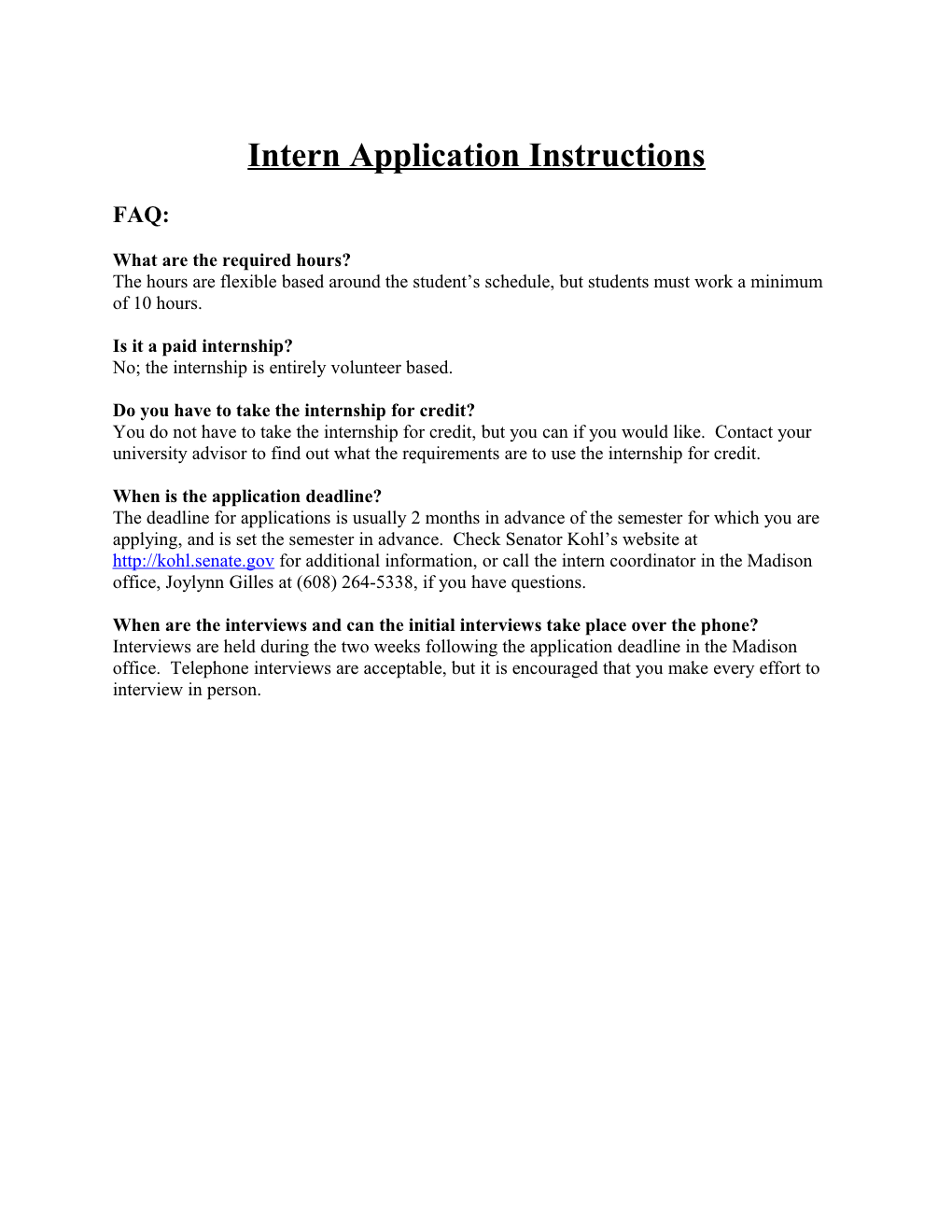 Intern Application Instructions
