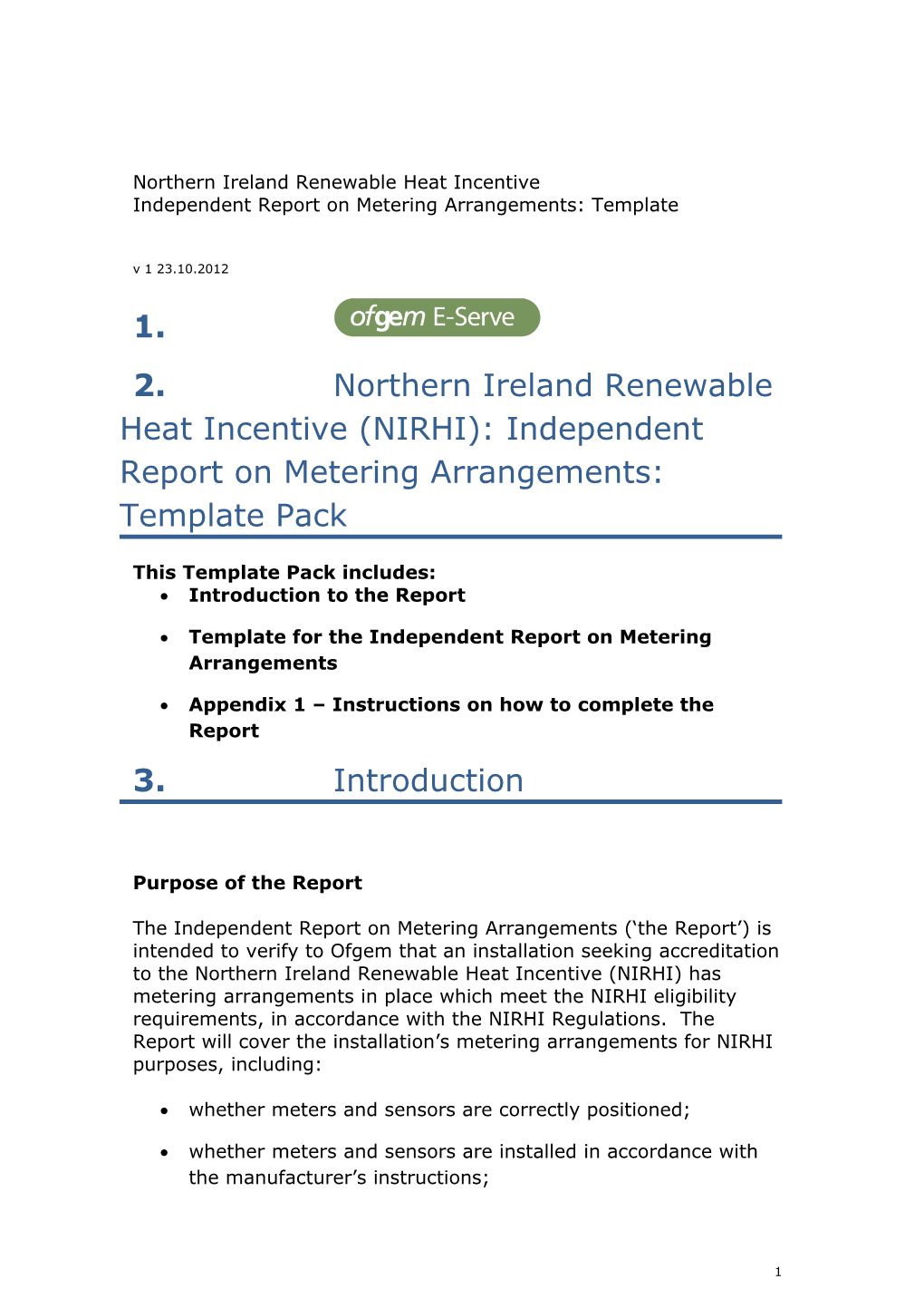 Northern Ireland Renewable Heat Incentive- Independent Report on Metering Arrangements