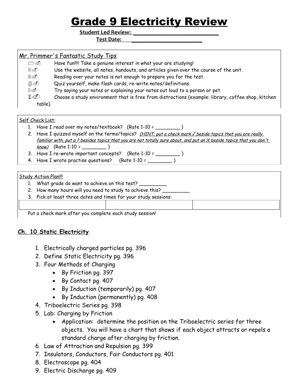 Grade 9 Ecology Review