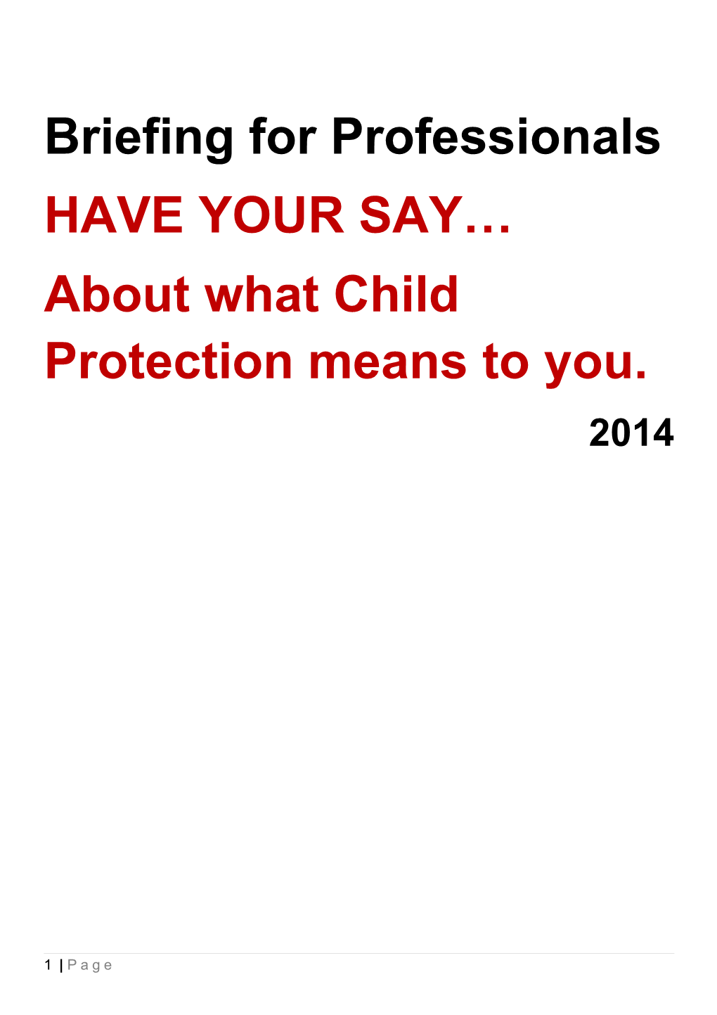 About What Child Protection Means to You