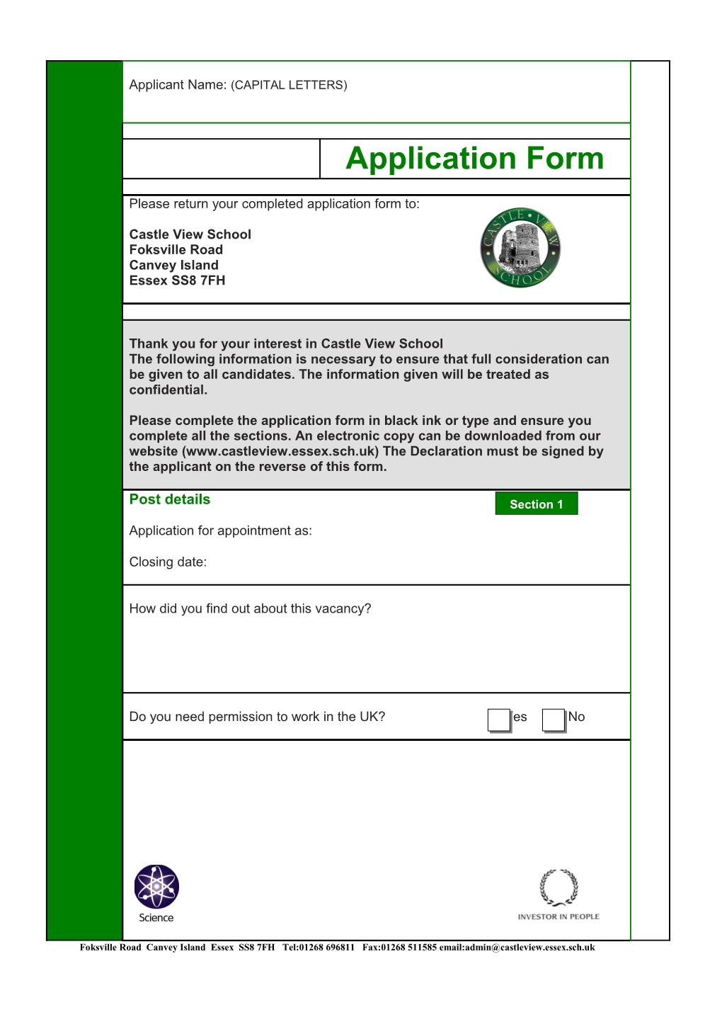 Applicant Surname (CAPITAL LETTERS)