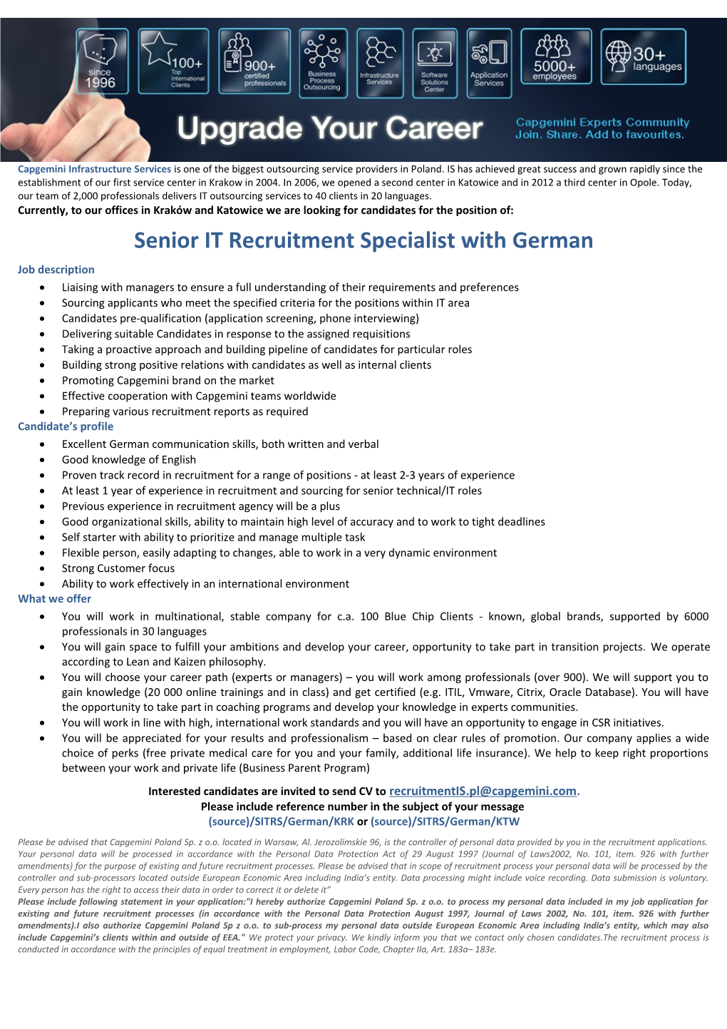 Senior IT Recruitment Specialist with German