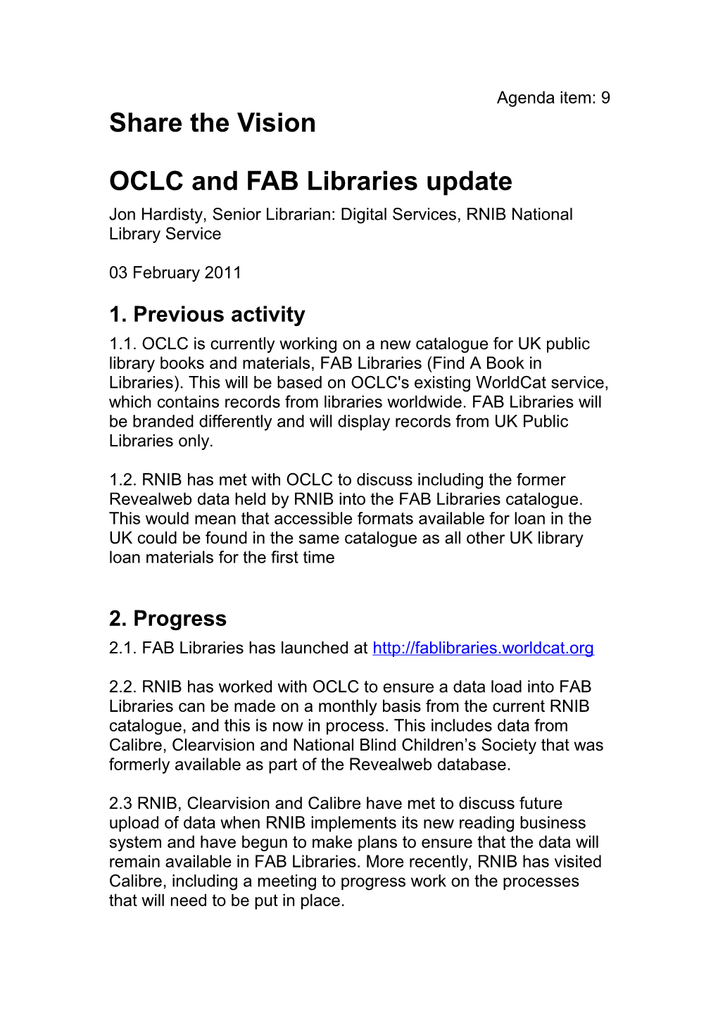 OCLC and FAB Libraries