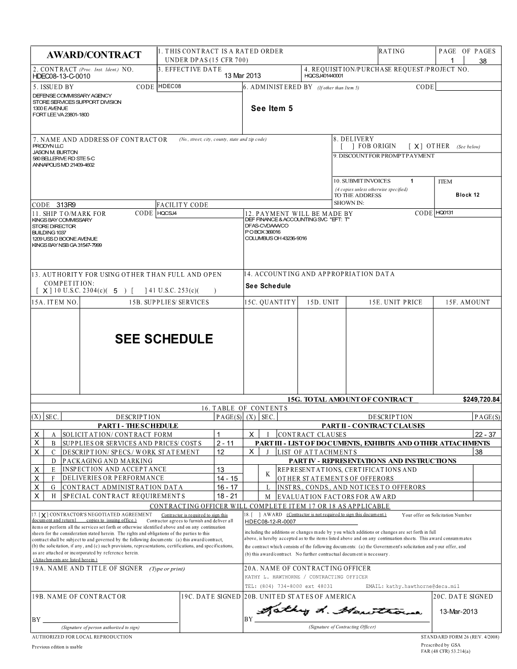 Section B - Supplies Or Services and Prices s3