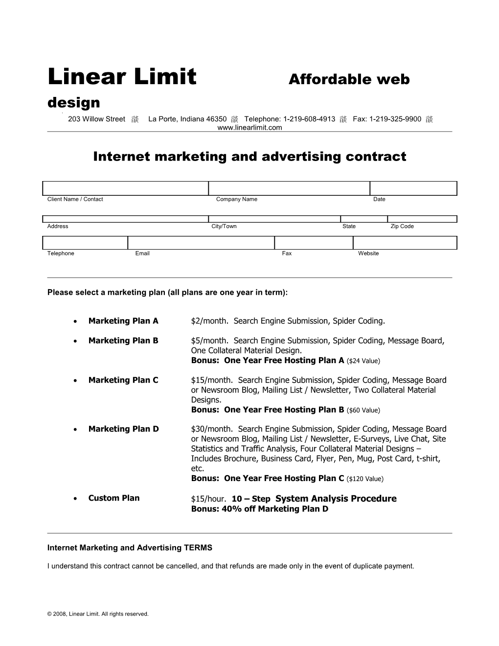 Linear Limit Affordable Web Design