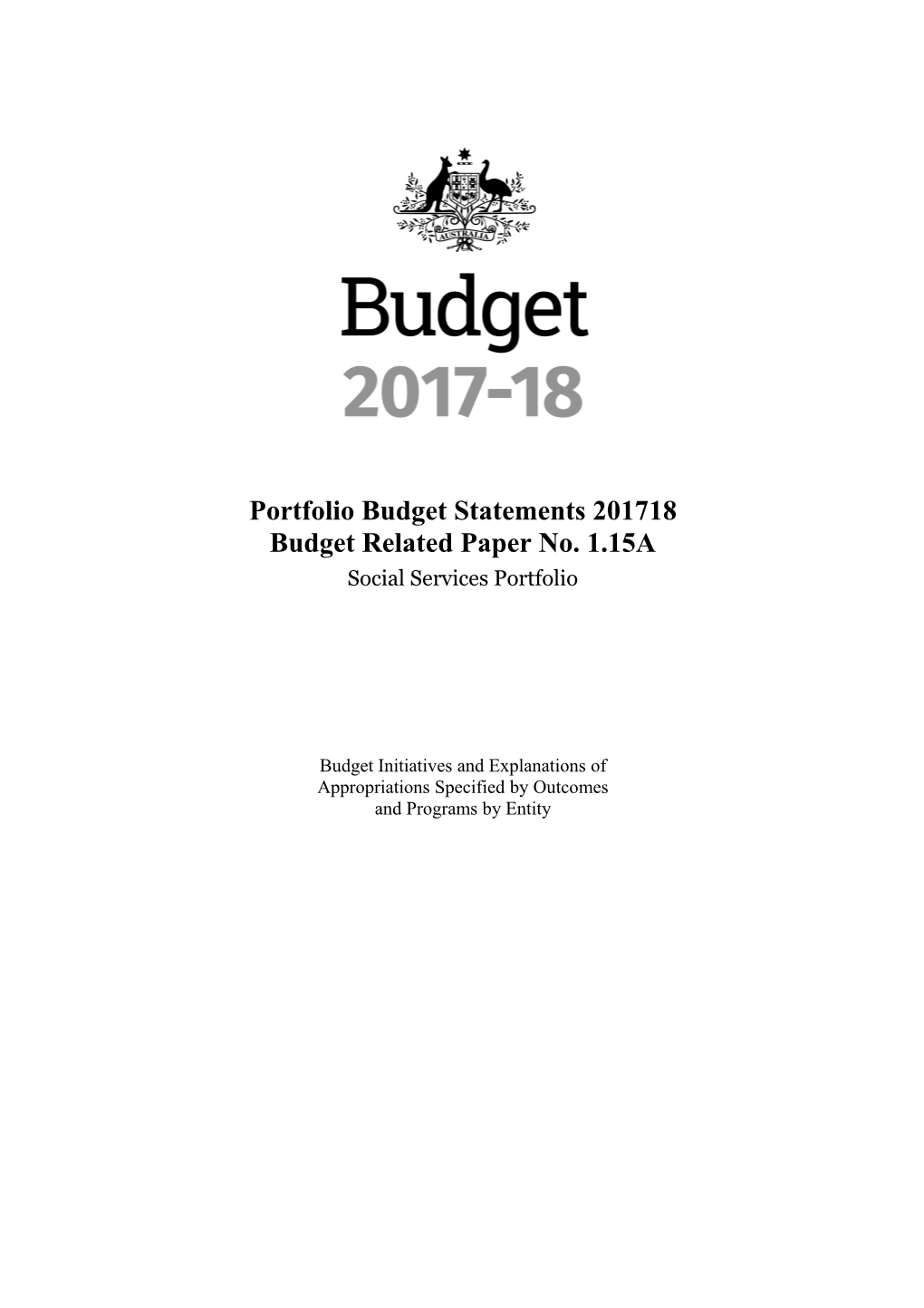 Portfolio Budget Statements 2017 18