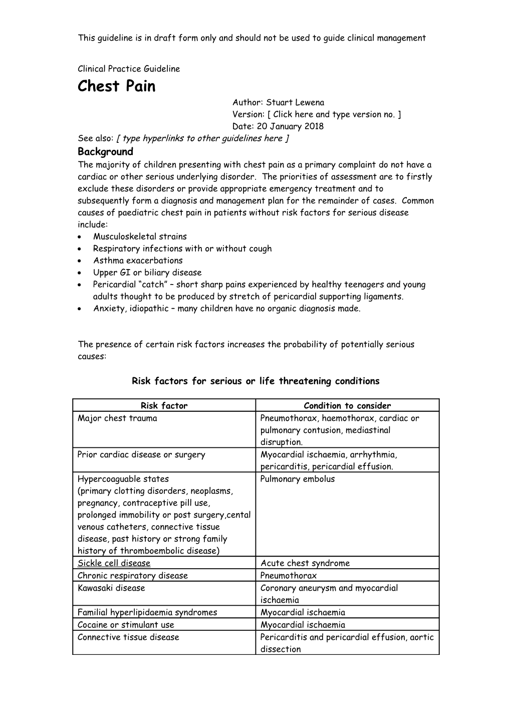 Clinical Practice Guideline