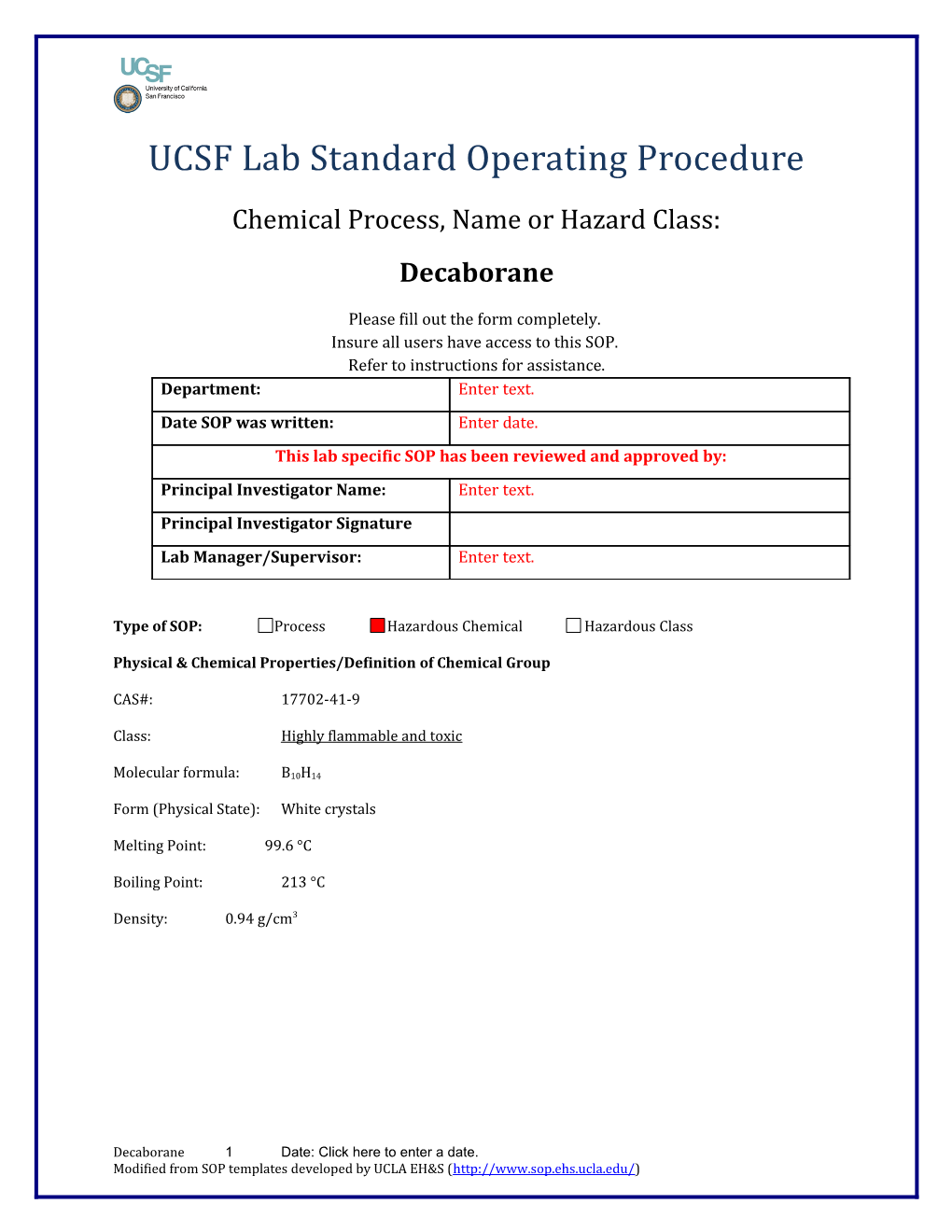 UCSF Lab Standard Operating Procedure s32
