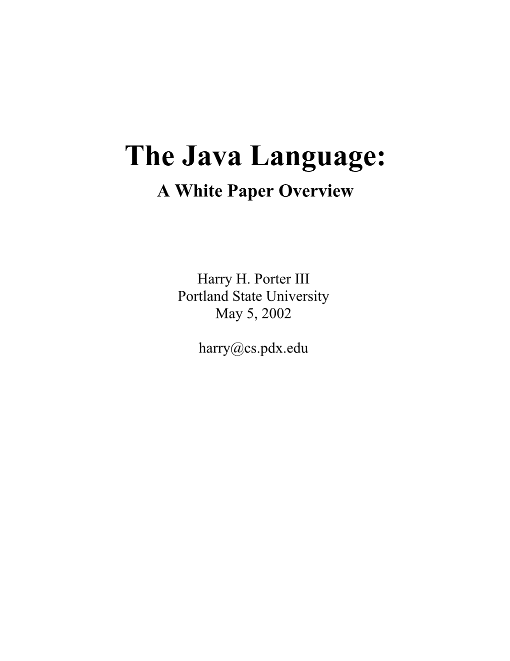 The Java Language