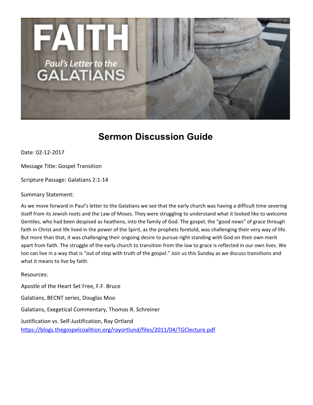 Sermon Discussion Guide