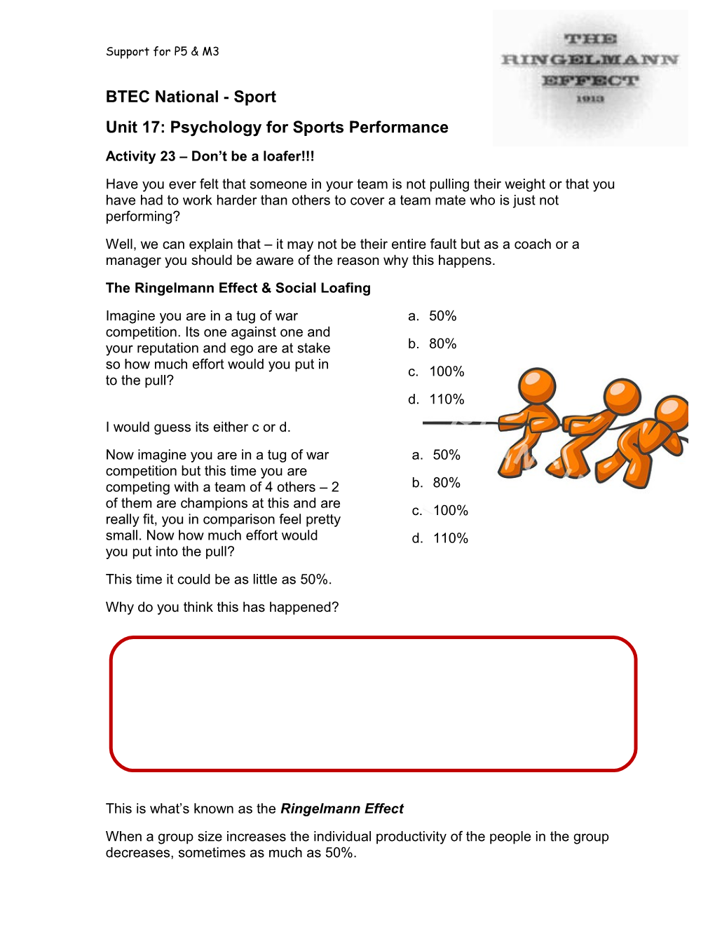 Unit 16: Psychology for Sport Performance