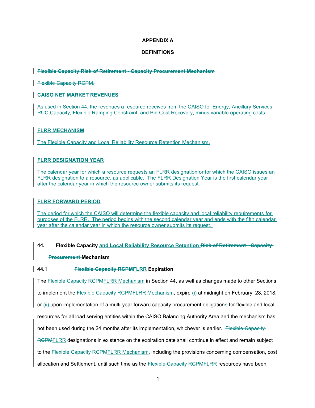 Flexible Capacity Risk of Retirement - Capacity Procurement Mechanism