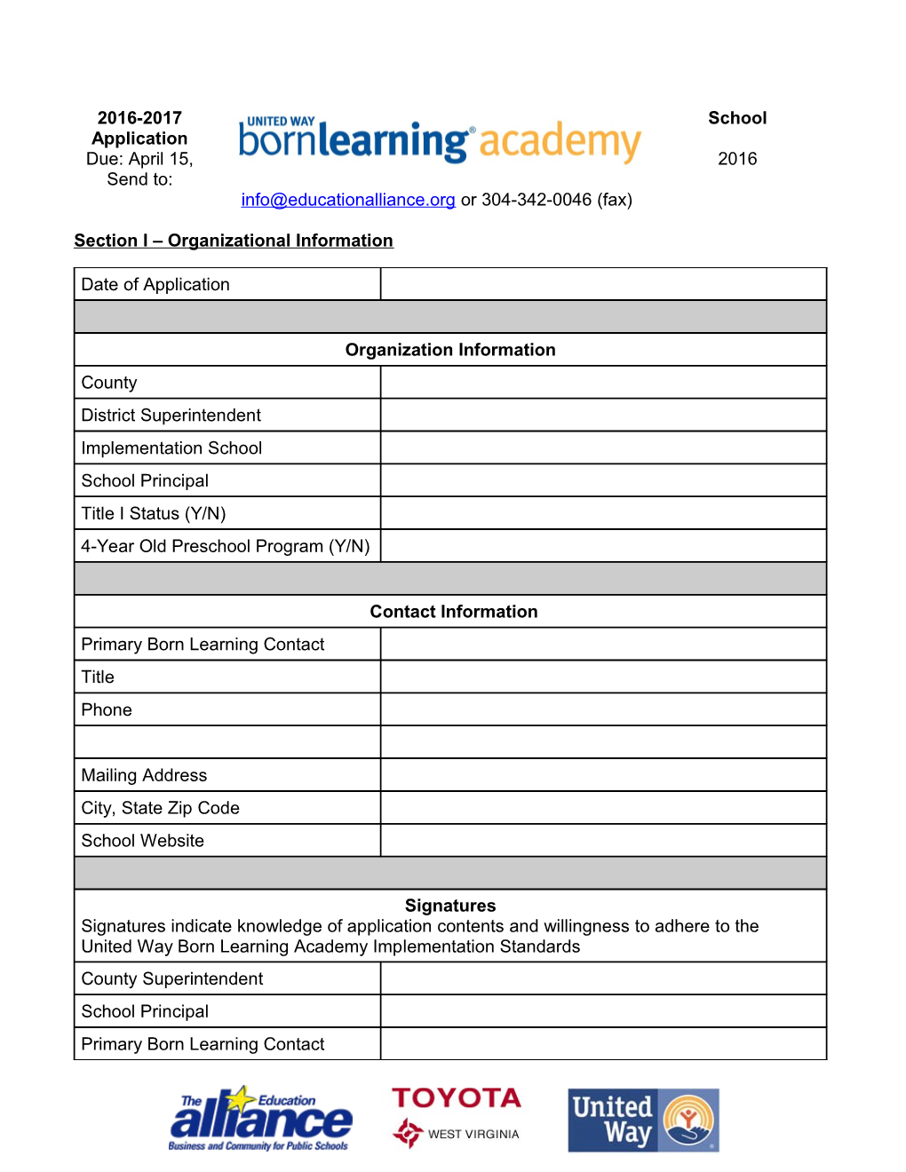 Section II Adherence to Implementation Standards