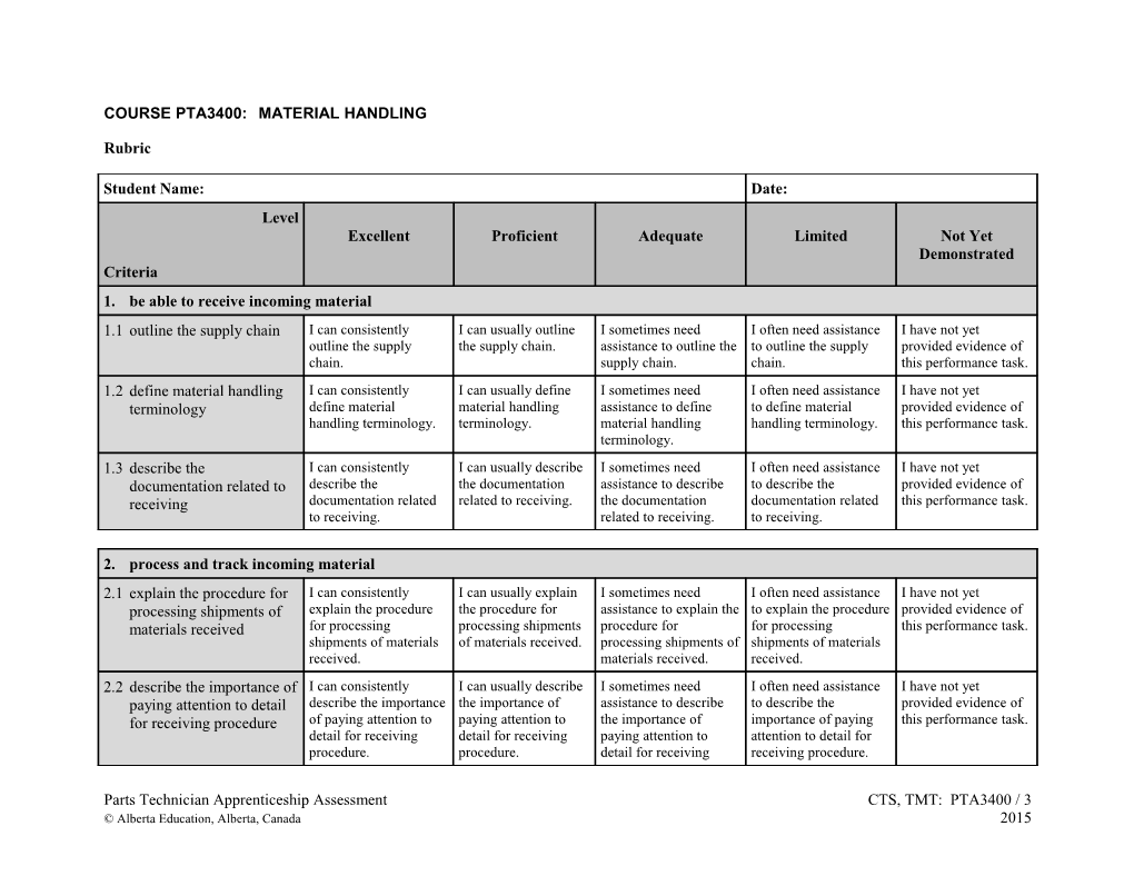Performance Assessment: Building a Scale Model Structure