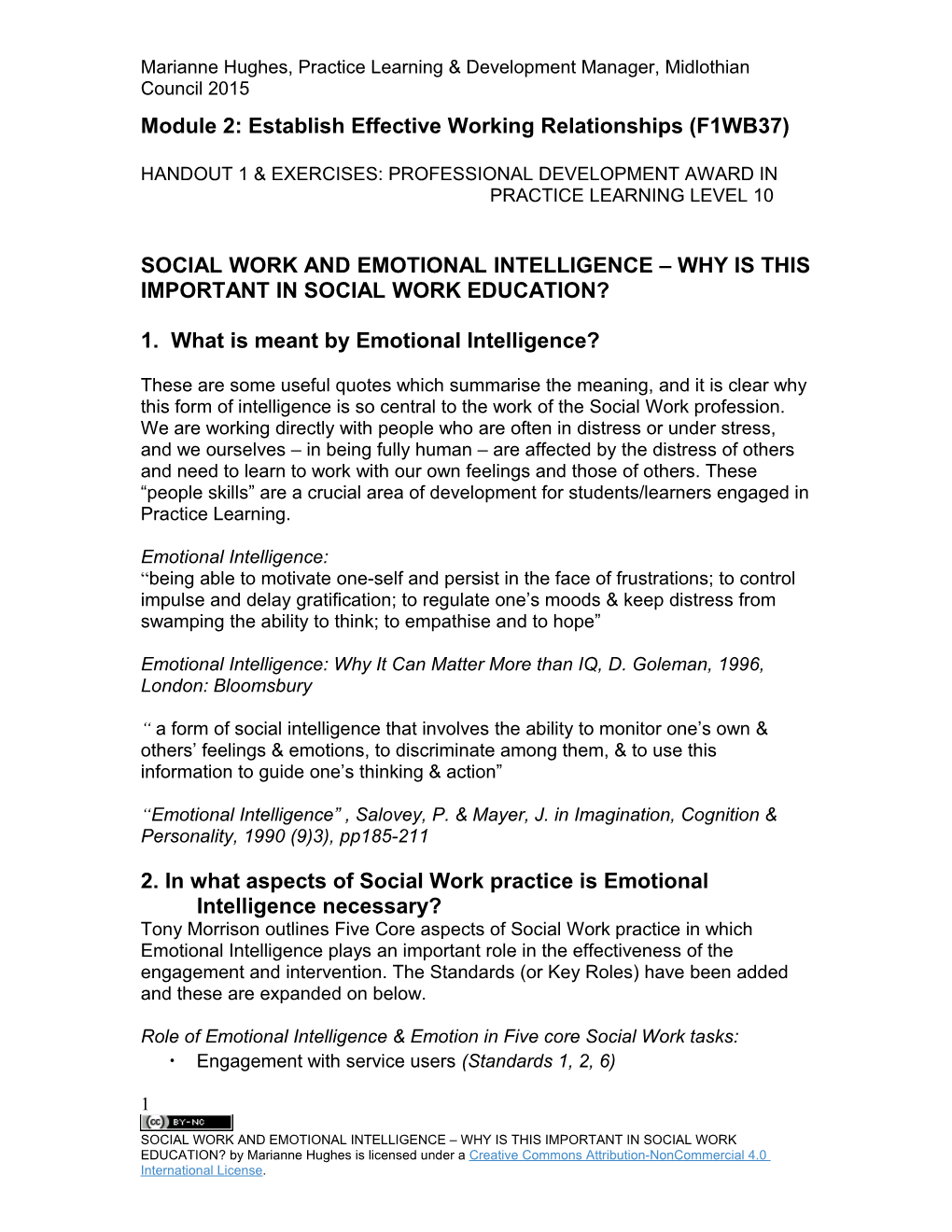 Social Work and Emotional Intelligence Why Is This Important in Social Work Education