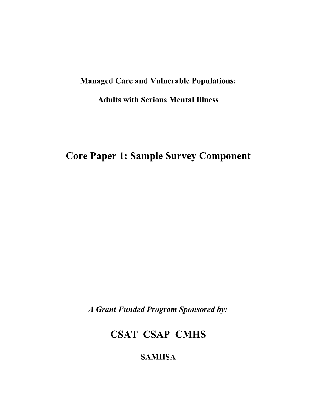 Managed Care and Vulnerable Populations