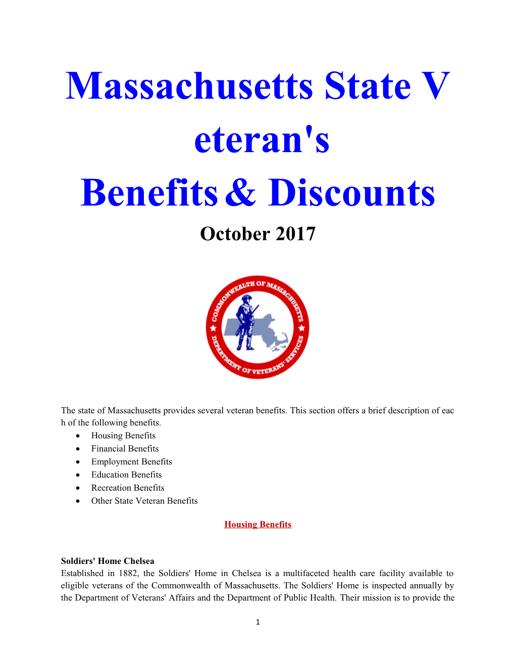 Massachusetts State Veteran's