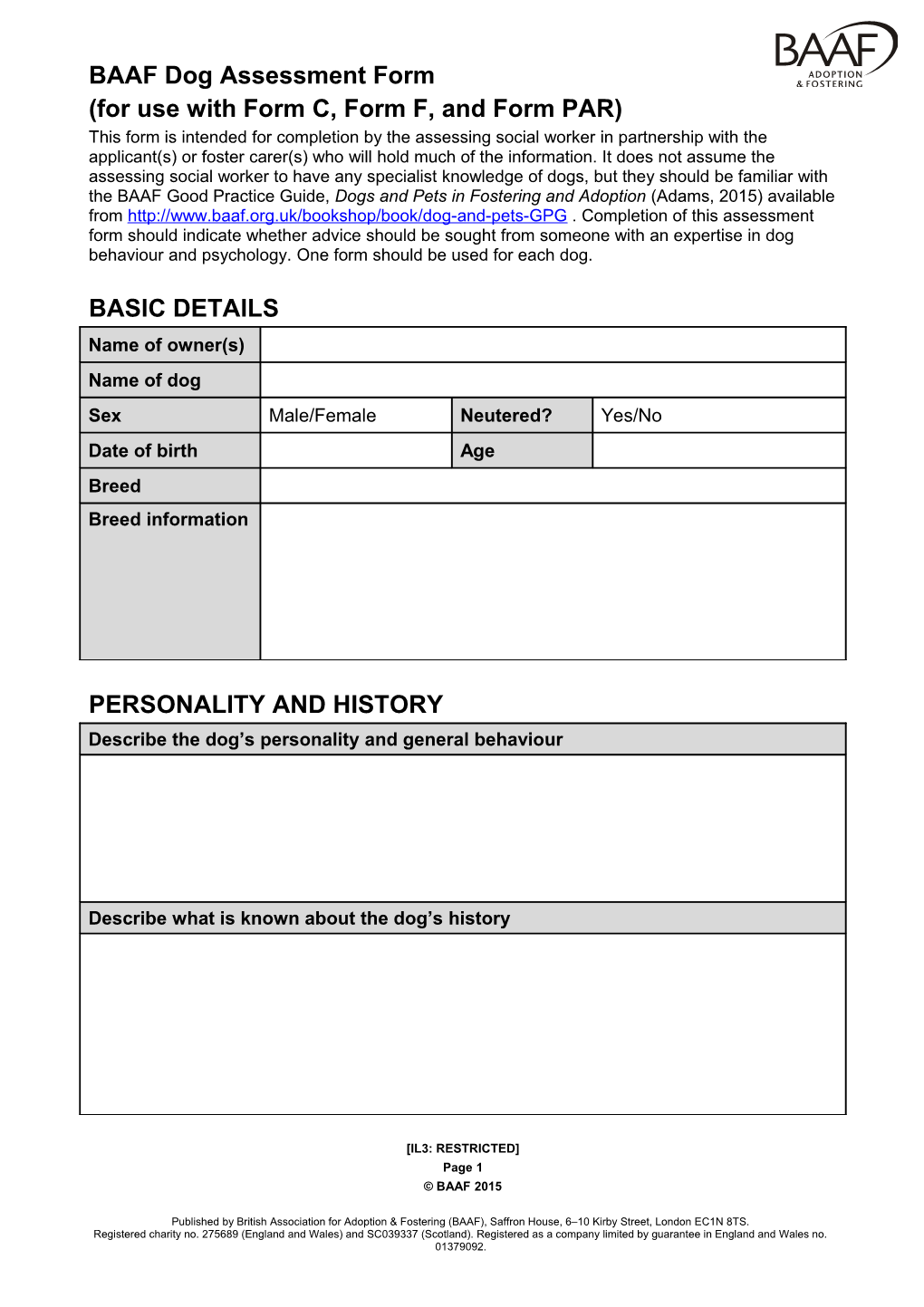 Prospective Adopters Report (England)