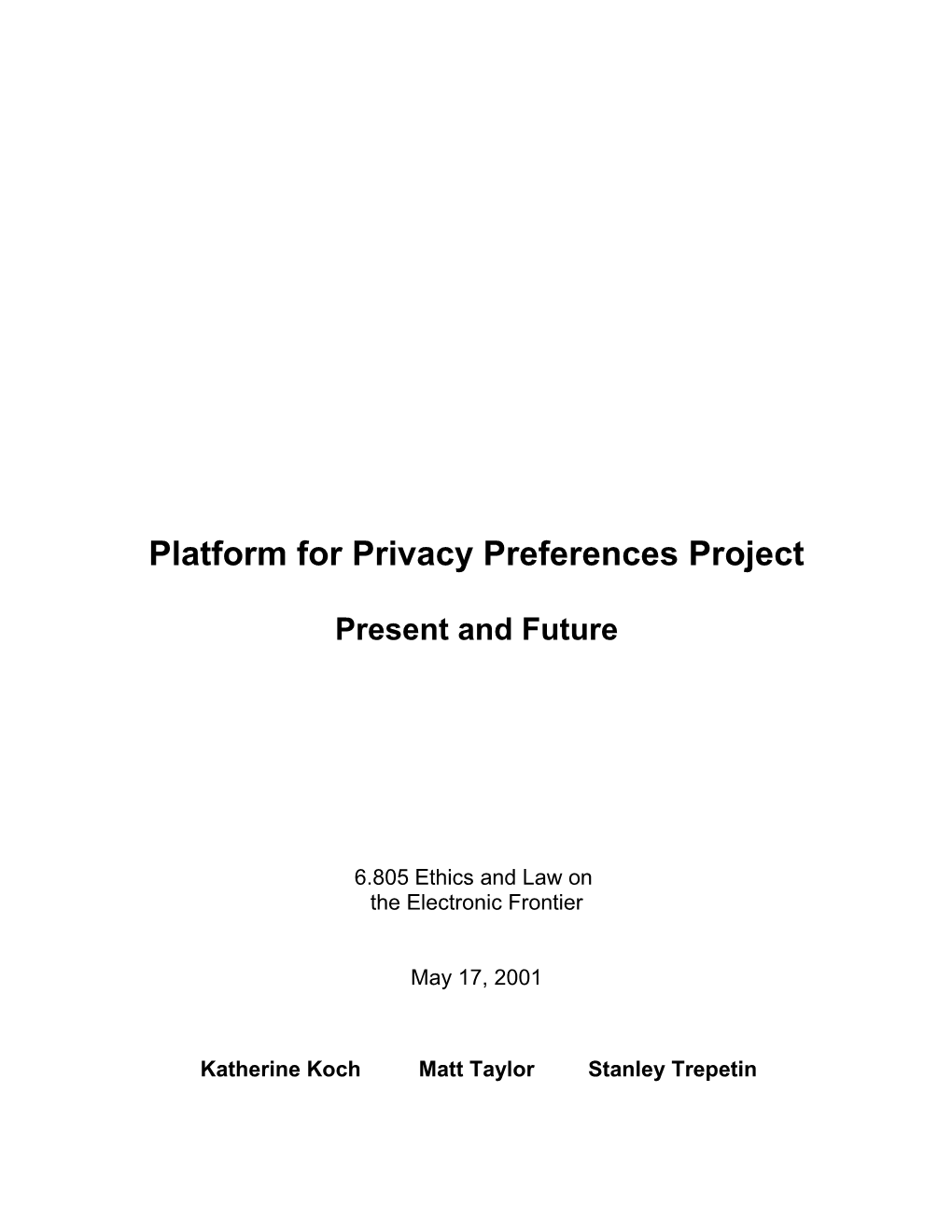 Platform for Privacy Preferences Project
