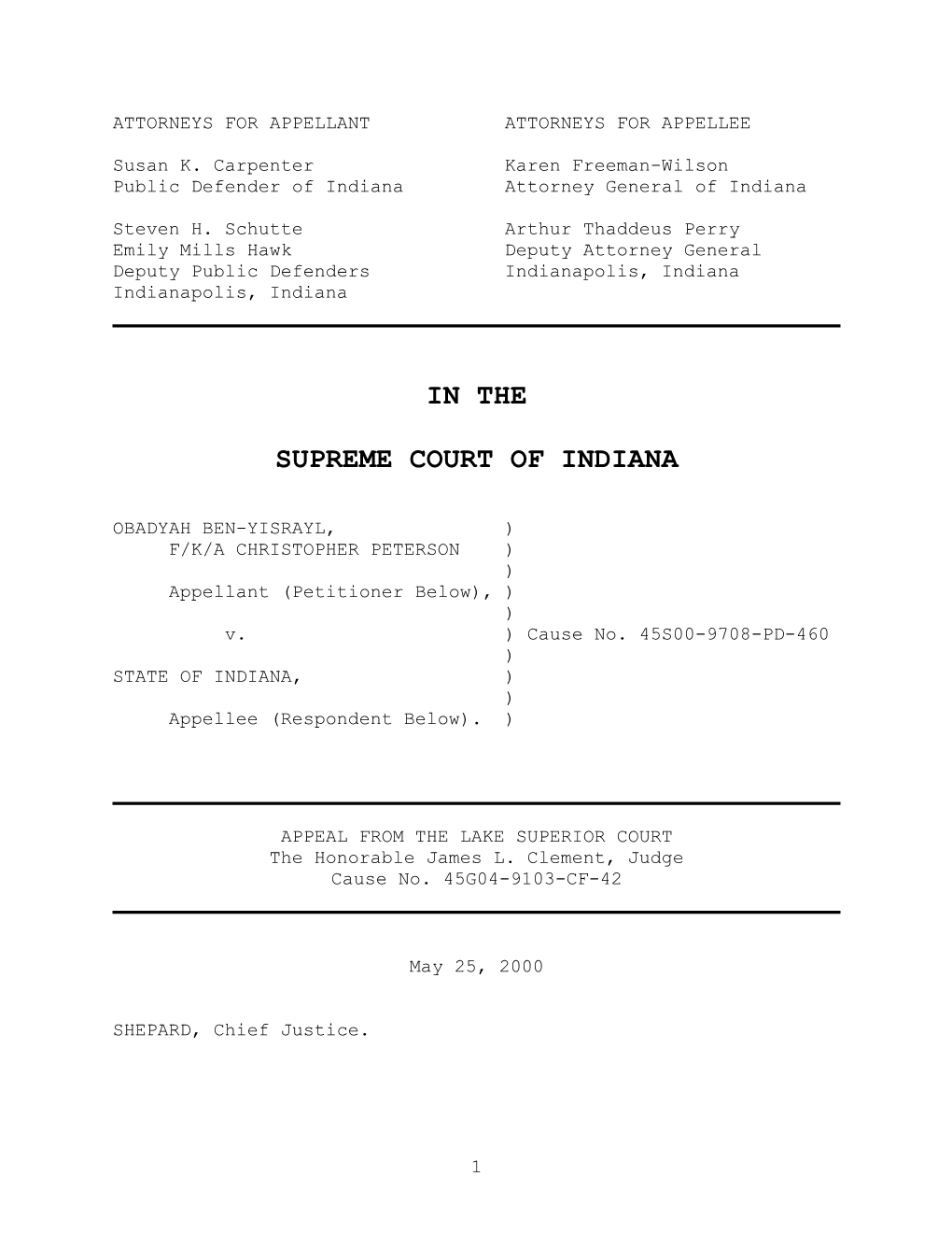 Attorneys for Appellant Attorneys for Appellee s22